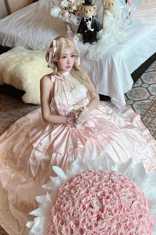 Diamond Honey ~Gently Into Dreams~ Halter Neck Pink Formal Dress