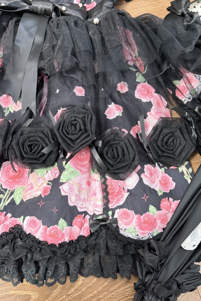 Feline Contract ~Little Rose~ Lolita Prints OP and Overdress 5 Colors