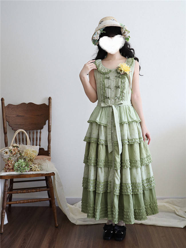 Miss Point Garden Sunflower Tiered Skirt Lolita Jumper Dress