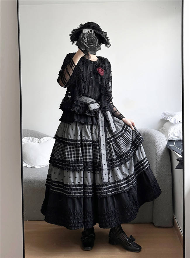 Miss Point Garden Sunflower Tiered Lolita Skirt