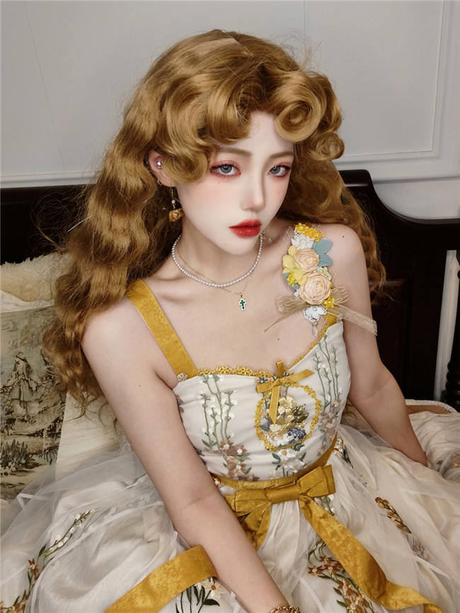 The Princess Diaries Vintage Long Curly Golden Brown Prince Wig