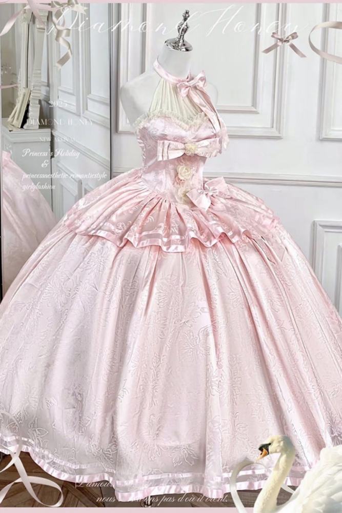 Diamond Honey ~Gently Into Dreams~ Halter Neck Pink Formal Dress
