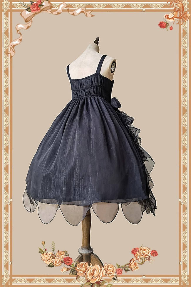 Infanta Dark Sea Mermaid Lolita Jumper Dress, Bowknot Tailing and Headbow