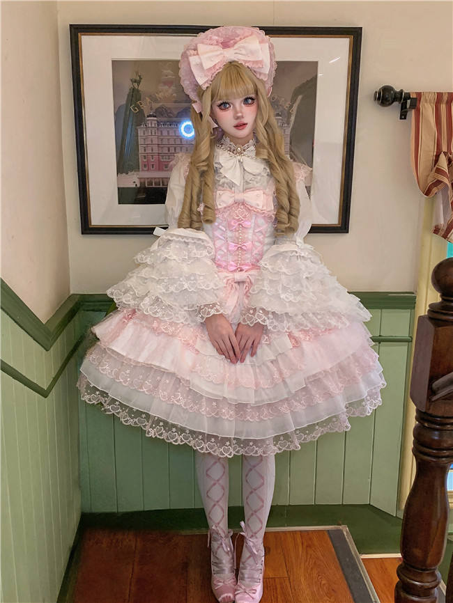 Love Prelude Lolita Jumper Dress, Blouse, Bonnet and Headbow