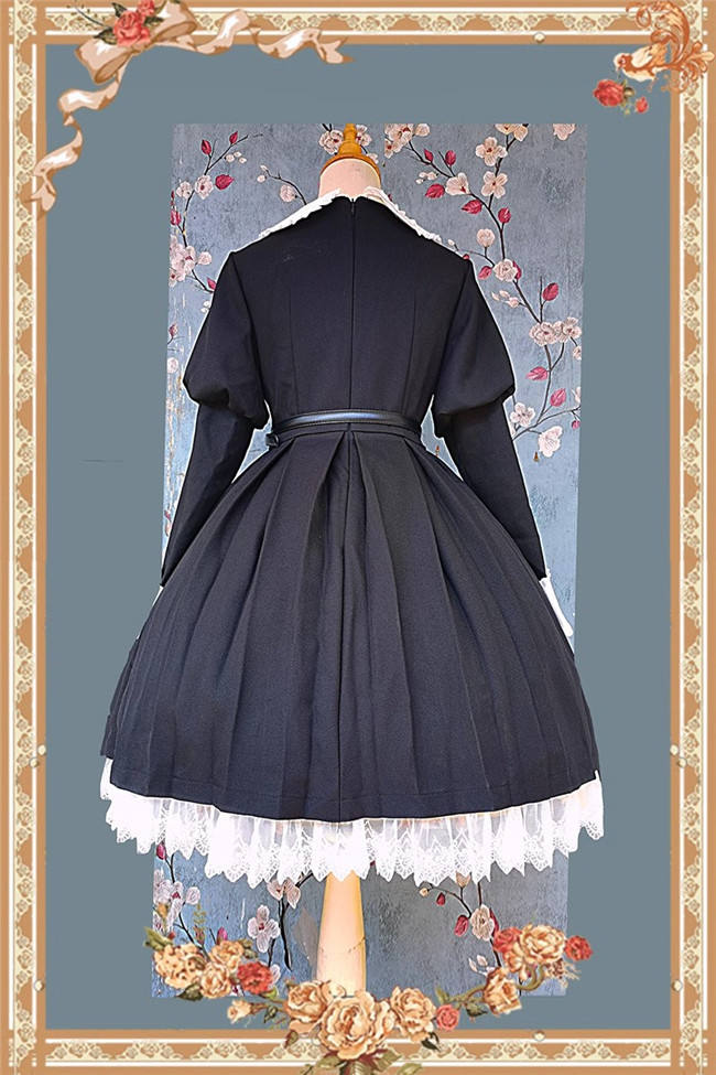 Infanta Russian Uniform Lolita Dress, Apron, Waist Bag and Hair Band