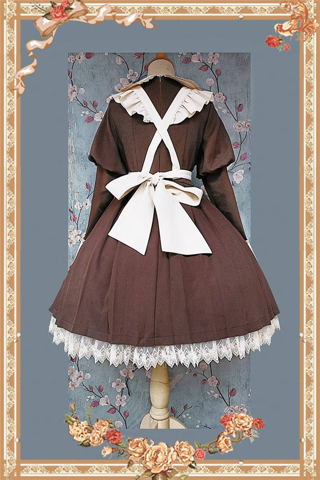 Infanta Russian Uniform Lolita Dress, Apron, Waist Bag and Hair Band