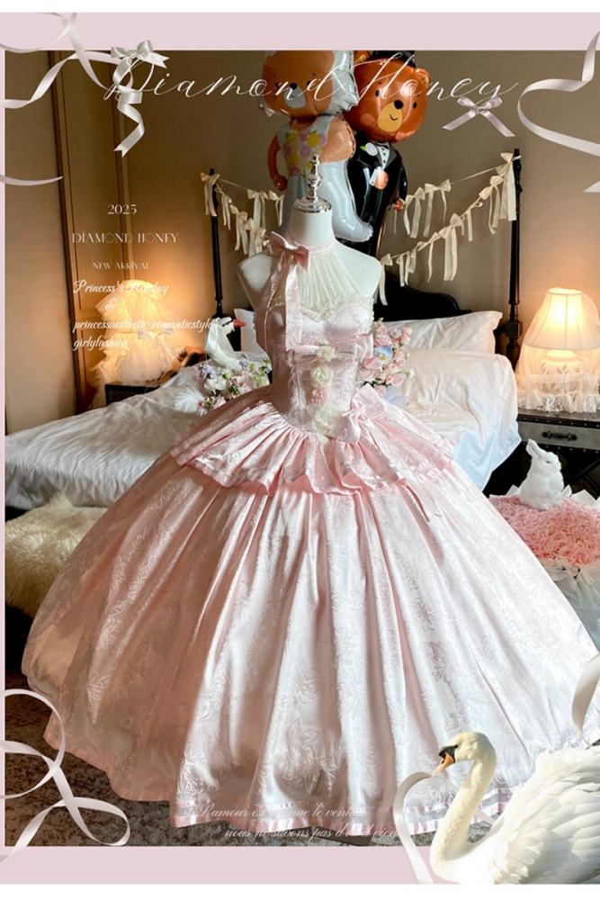 Diamond Honey ~Gently Into Dreams~ Halter Neck Pink Formal Dress