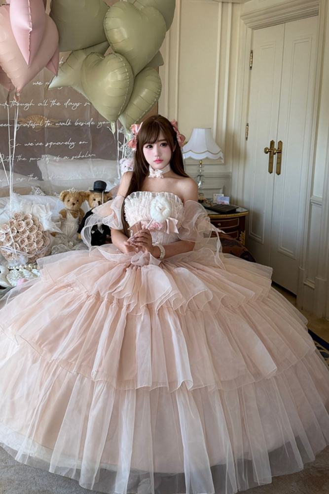 Diamond Honey ~Mousse Melody~ Pink Blue Beige Formal Dress