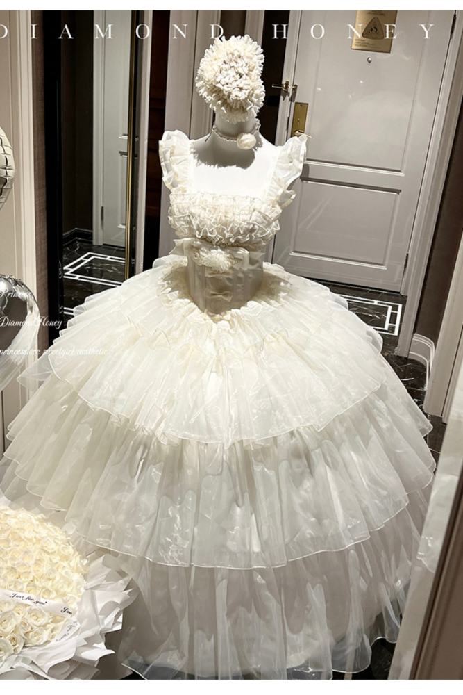Diamond Honey ~Mousse Melody~ Pink Blue Beige Formal Dress