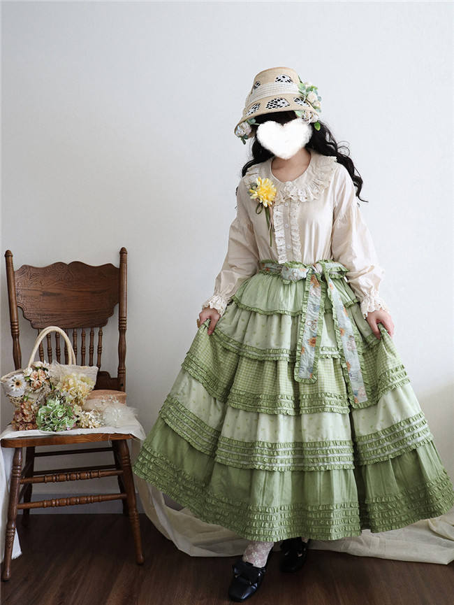 Miss Point Garden Sunflower Tiered Lolita Skirt