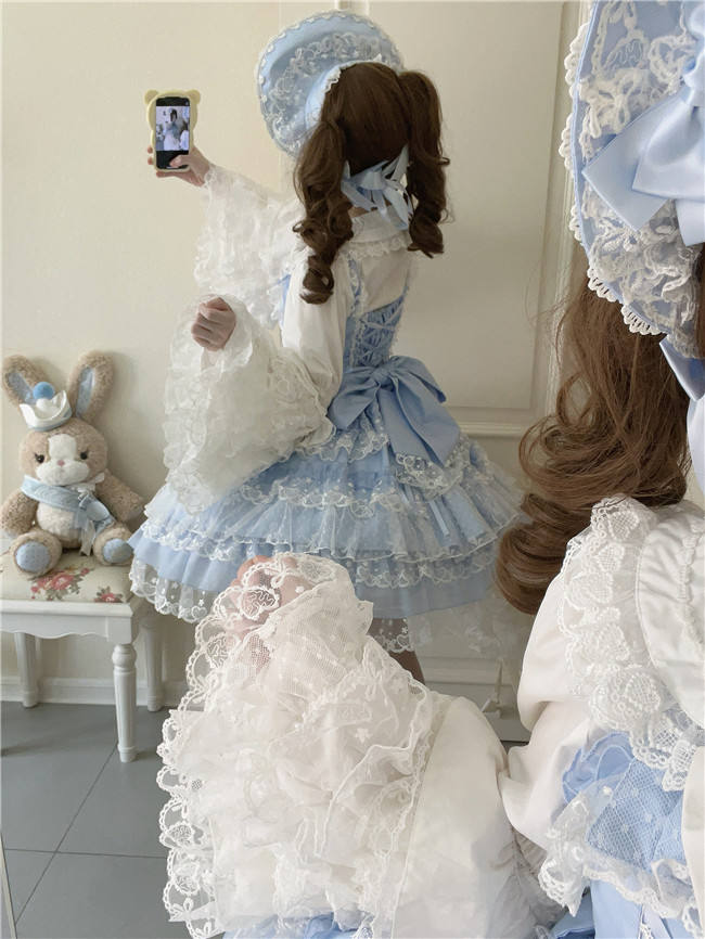 Love Prelude Lolita Jumper Dress, Blouse, Bonnet and Headbow