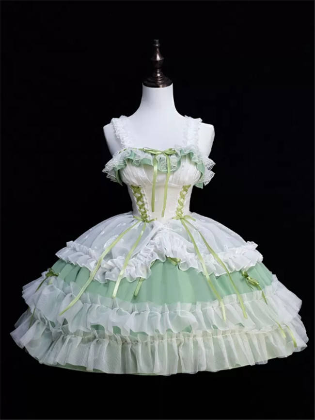 Green Plus Size Friendly Hime Lolita Dress