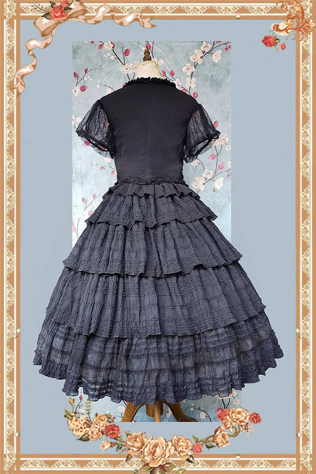 Infanta Dark Forest Black Skirt, Blouse and Headdress