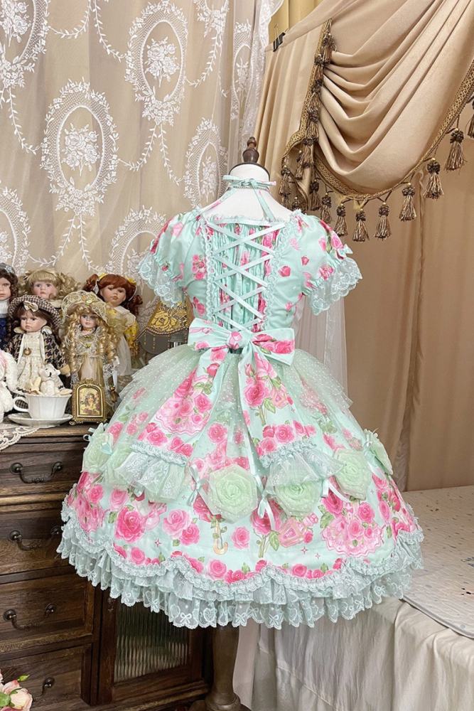 Feline Contract ~Little Rose~ Lolita Prints OP and Overdress 5 Colors