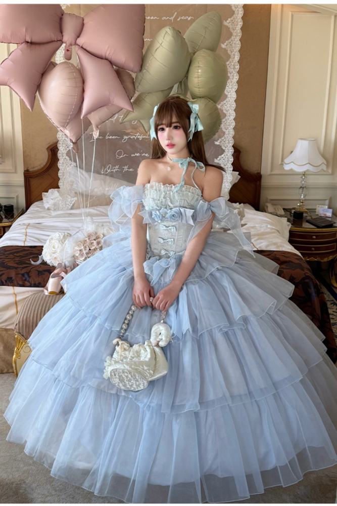 Diamond Honey ~Mousse Melody~ Pink Blue Beige Formal Dress