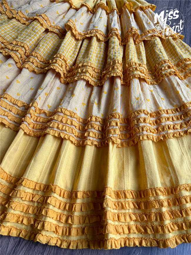 Miss Point Garden Sunflower Tiered Lolita Skirt