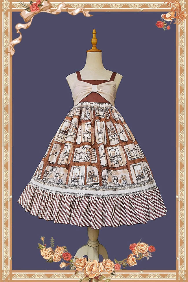 Infanta Underground Bear Brown Lolita Dress, Blouse, Underskirt and Headbow