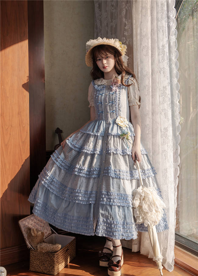 Miss Point Garden Sunflower Tiered Skirt Lolita Jumper Dress