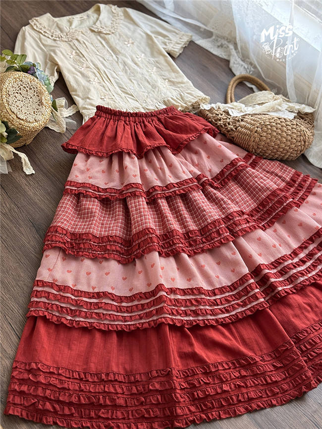 Miss Point Garden Sunflower Tiered Lolita Skirt