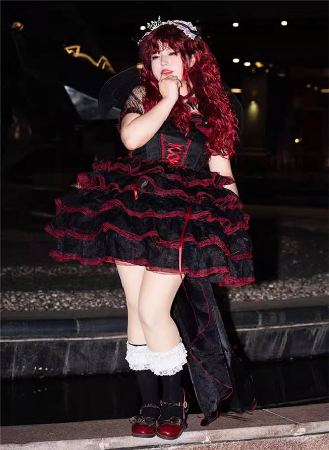 Plus Size Dress with Tiered Skirt