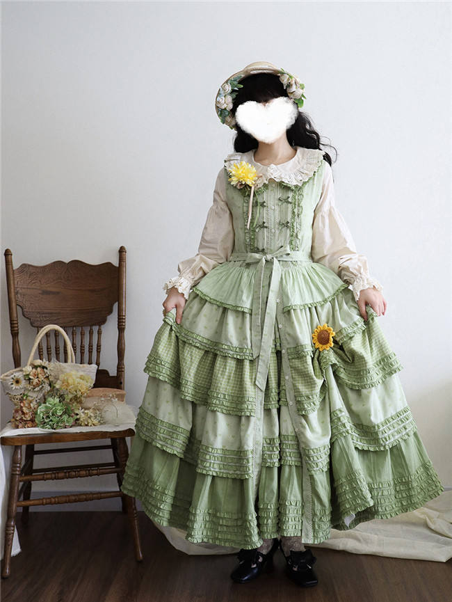 Miss Point Garden Sunflower Tiered Skirt Lolita Jumper Dress