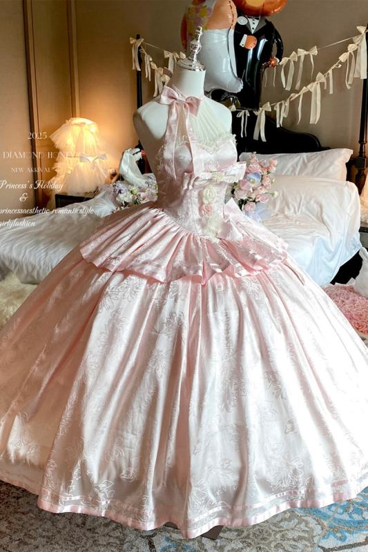 Diamond Honey ~Gently Into Dreams~ Halter Neck Pink Formal Dress