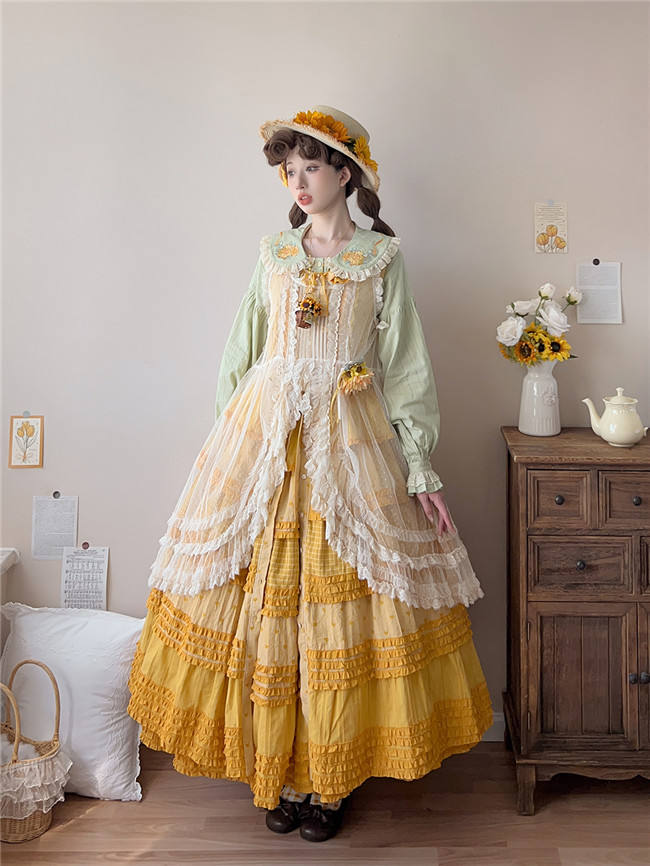 Miss Point Garden Sunflower Tiered Skirt Lolita Jumper Dress