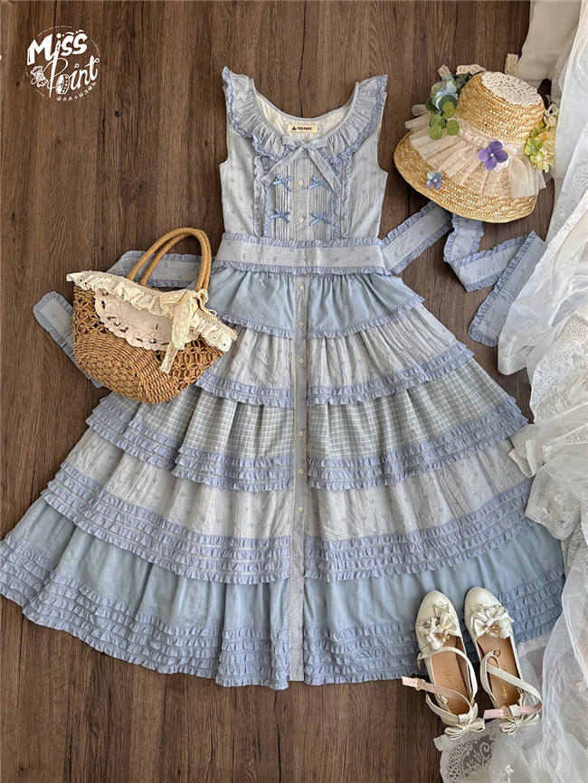 Miss Point Garden Sunflower Tiered Skirt Lolita Jumper Dress