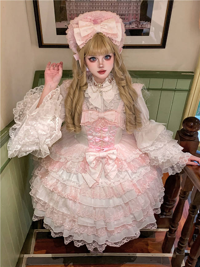 Love Prelude Lolita Jumper Dress, Blouse, Bonnet and Headbow