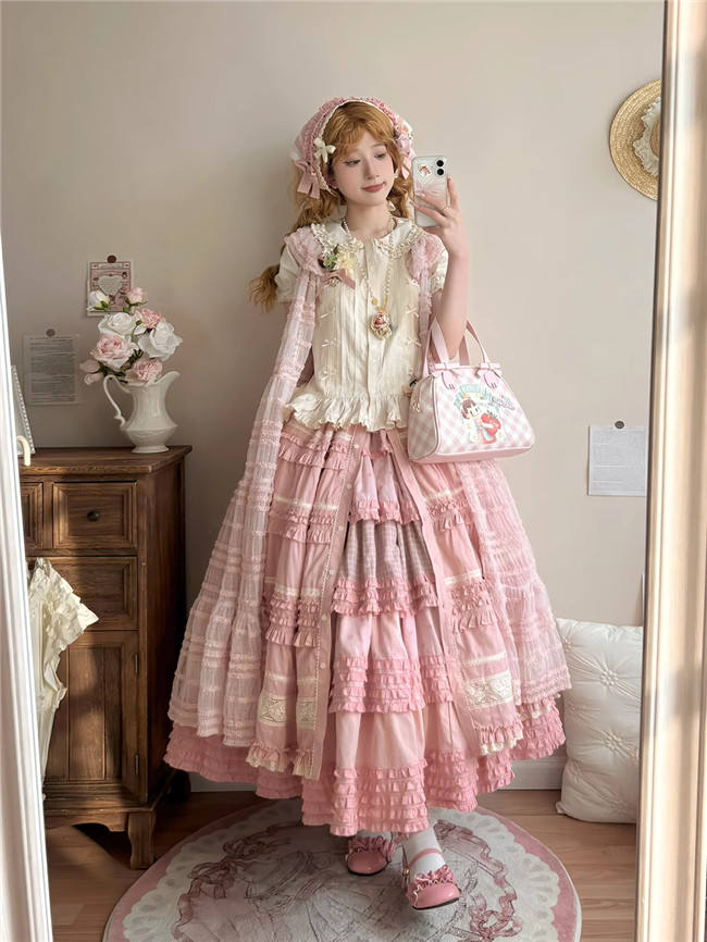 Miss Point Garden Sunflower Tiered Lolita Skirt