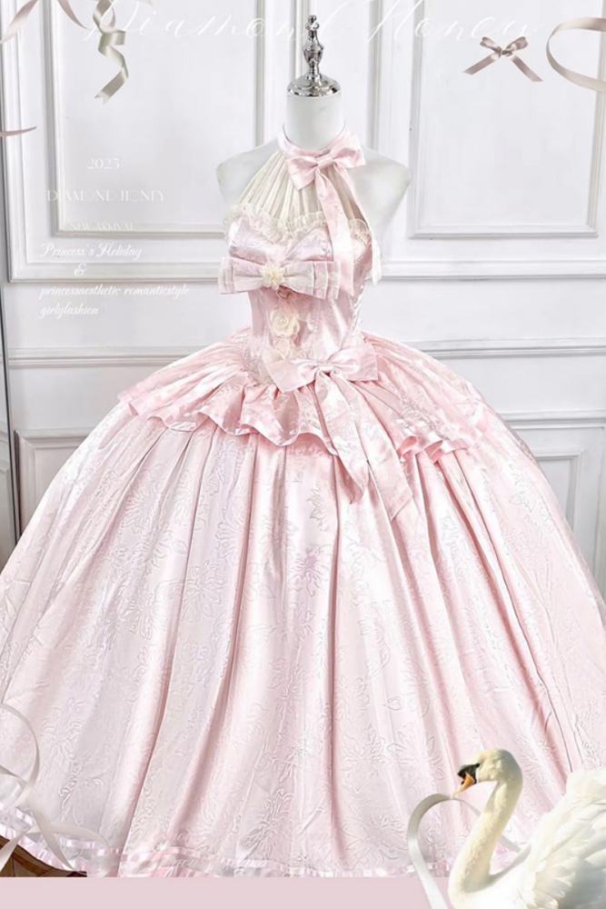 Diamond Honey ~Gently Into Dreams~ Halter Neck Pink Formal Dress