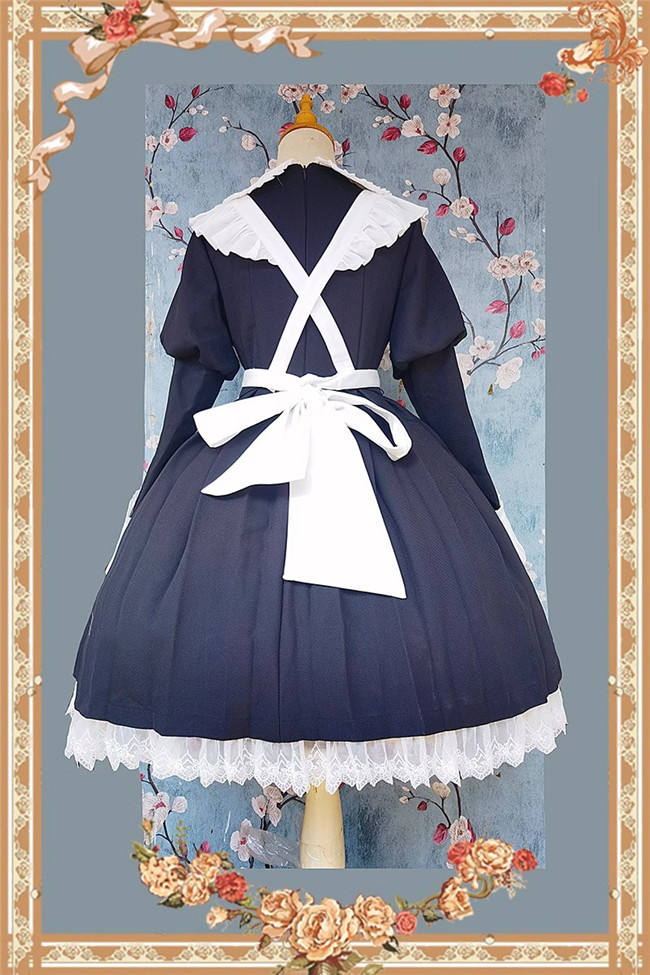 Infanta Russian Uniform Lolita Dress, Apron, Waist Bag and Hair Band