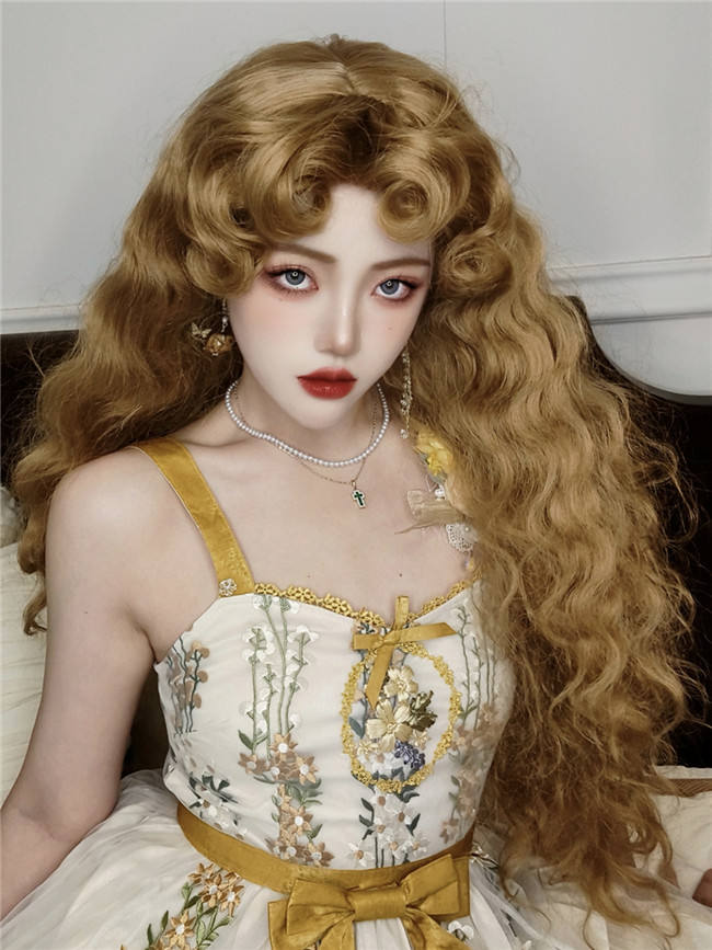 The Princess Diaries Vintage Long Curly Golden Brown Prince Wig
