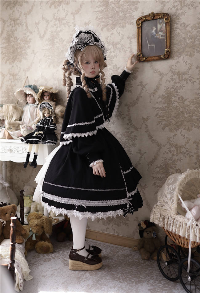 Flower Banquet Humanoid Night Doll Lolita Dress and Cape