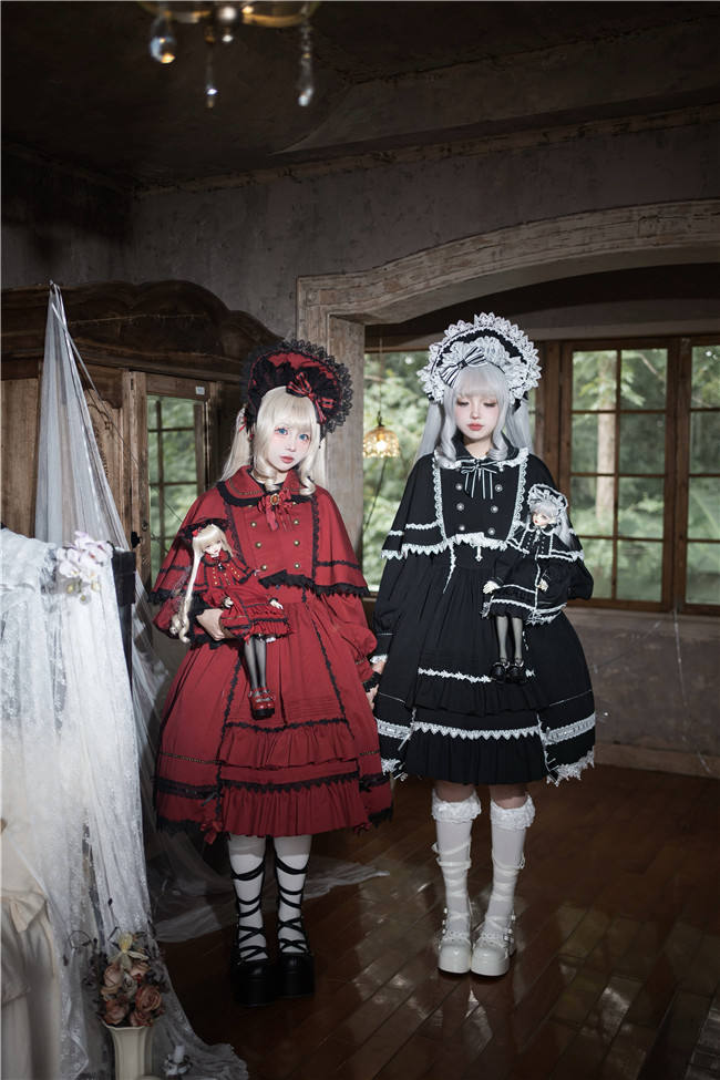 Flower Banquet Humanoid Night Doll Lolita Dress and Cape