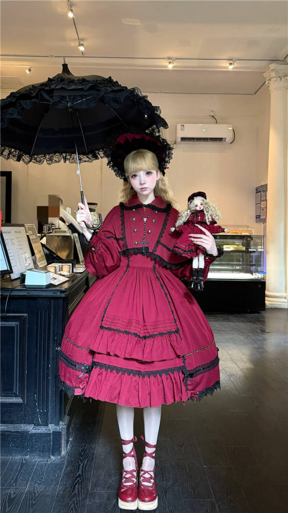Flower Banquet Humanoid Night Doll Lolita Dress and Cape
