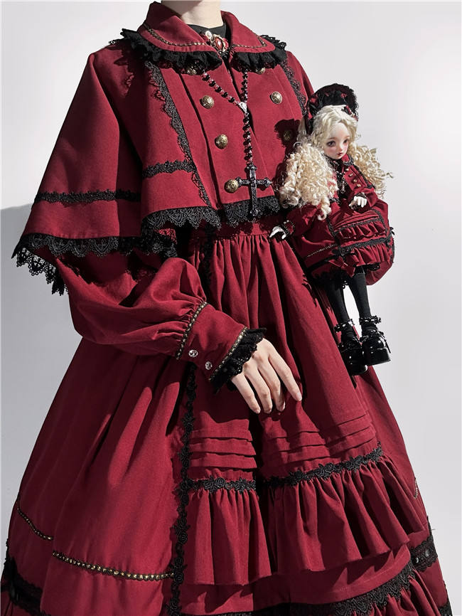 Flower Banquet Humanoid Night Doll Lolita Dress and Cape