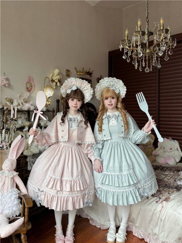 Flower Banquet Humanoid Night Doll Lolita Dress and Cape