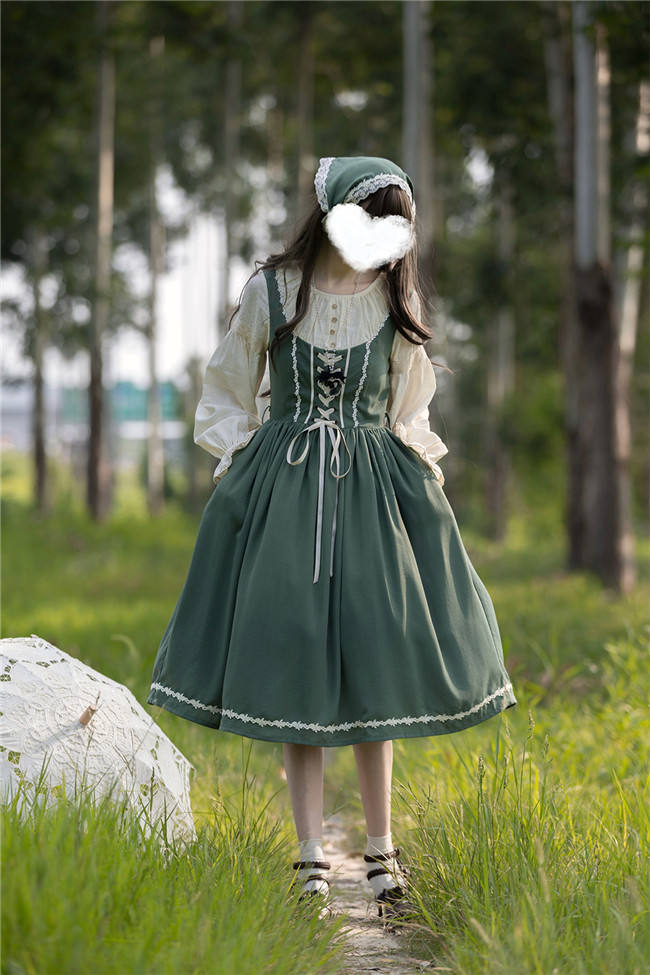 Miss Point Sketch Wild Rose Dirndl Dress One Piece