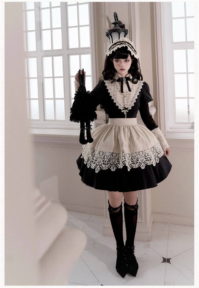 Withpuji Black Nun Gothic Lolita Dress and Accessories