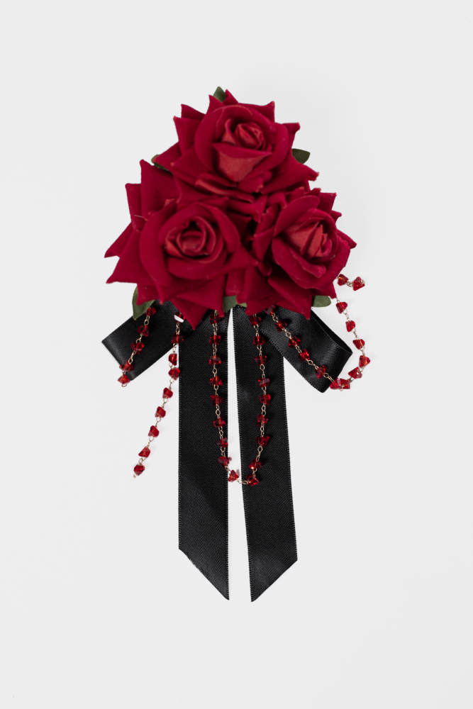 XRWY ~Earl of Rose~ Ouji Lolita Hat Brooch Bowknot and Corsage