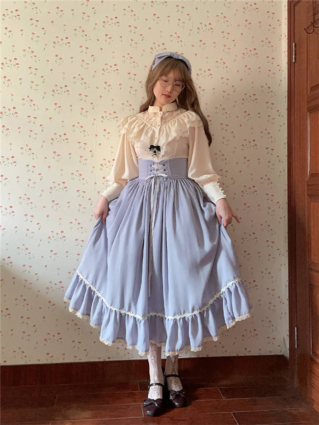 Miss Point Sketch Wild Rose High Waist Fishbone Lolita Skirt