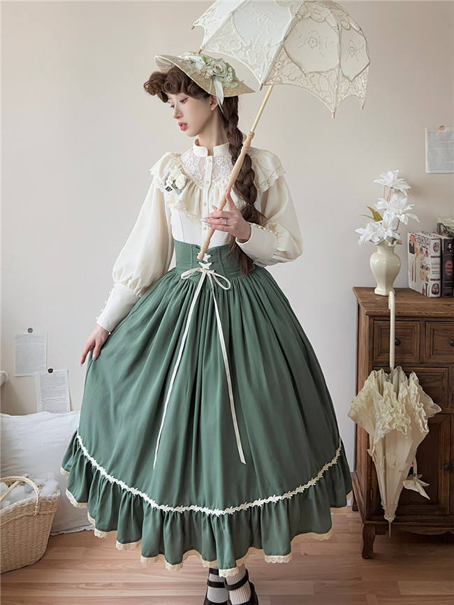 Miss Point Sketch Wild Rose High Waist Fishbone Lolita Skirt