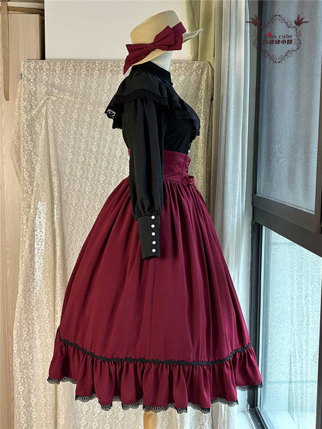 Miss Point Sketch Wild Rose High Waist Fishbone Lolita Skirt