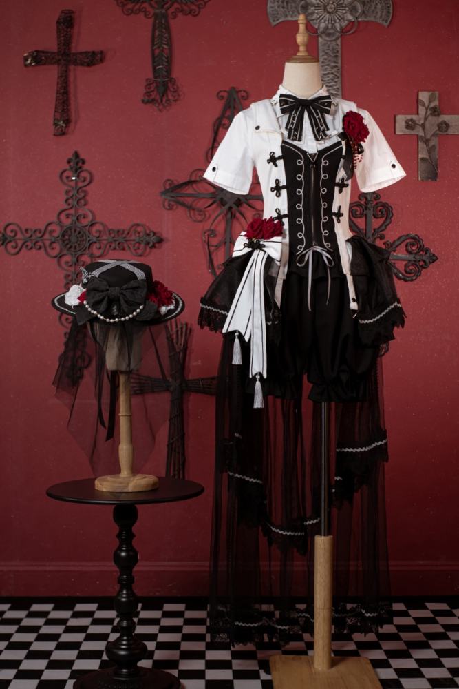 XRWY ~Earl of Rose~ Ouji Black White Coat Pants and Blouse