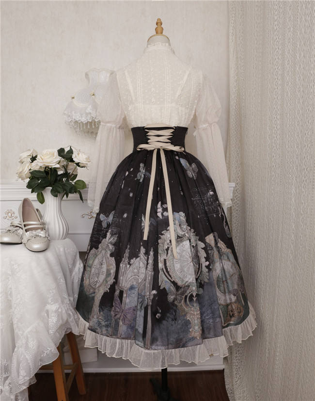 Time Flow Backward Classic Lolita Skirt, Blouse and Camisole