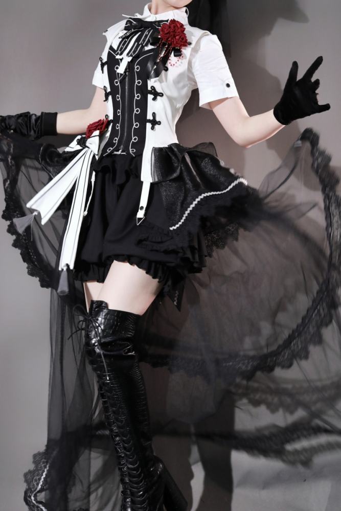 XRWY ~Earl of Rose~ Ouji Black White Coat Pants and Blouse