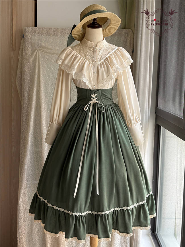 Miss Point Sketch Wild Rose High Waist Fishbone Lolita Skirt