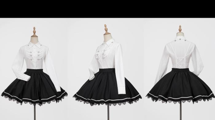 XRWY ~Earl of Rose~ Ouji Black White Coat Pants and Blouse
