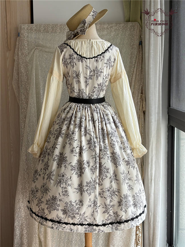 Miss Point Sketch Wild Rose Dirndl Dress One Piece